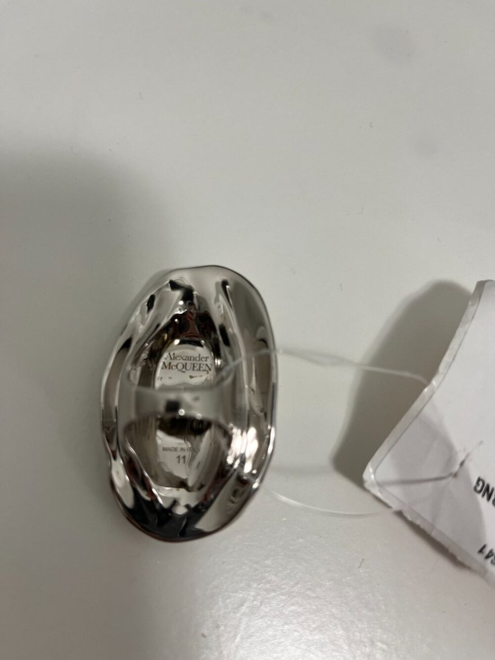 $590 Alexander McQueen Beam Ring color: SILVER New Size 11 Statement Ring Women - Picture 9 of 15